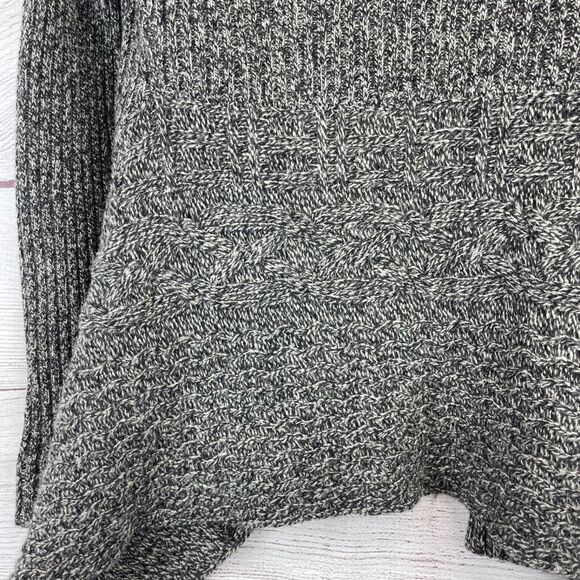 Canary by Anthropologie Marled Gray Cable Chunky Ribbed Open Front Cardigan XS - Picture 9 of 10